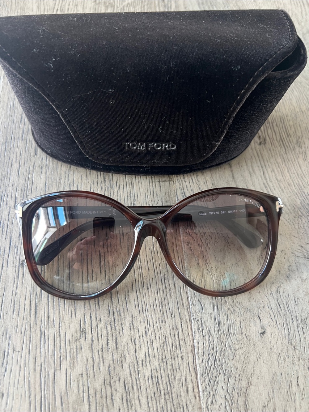 Tom Ford Women's Dark Brown Oversized Gradient Sunglasses